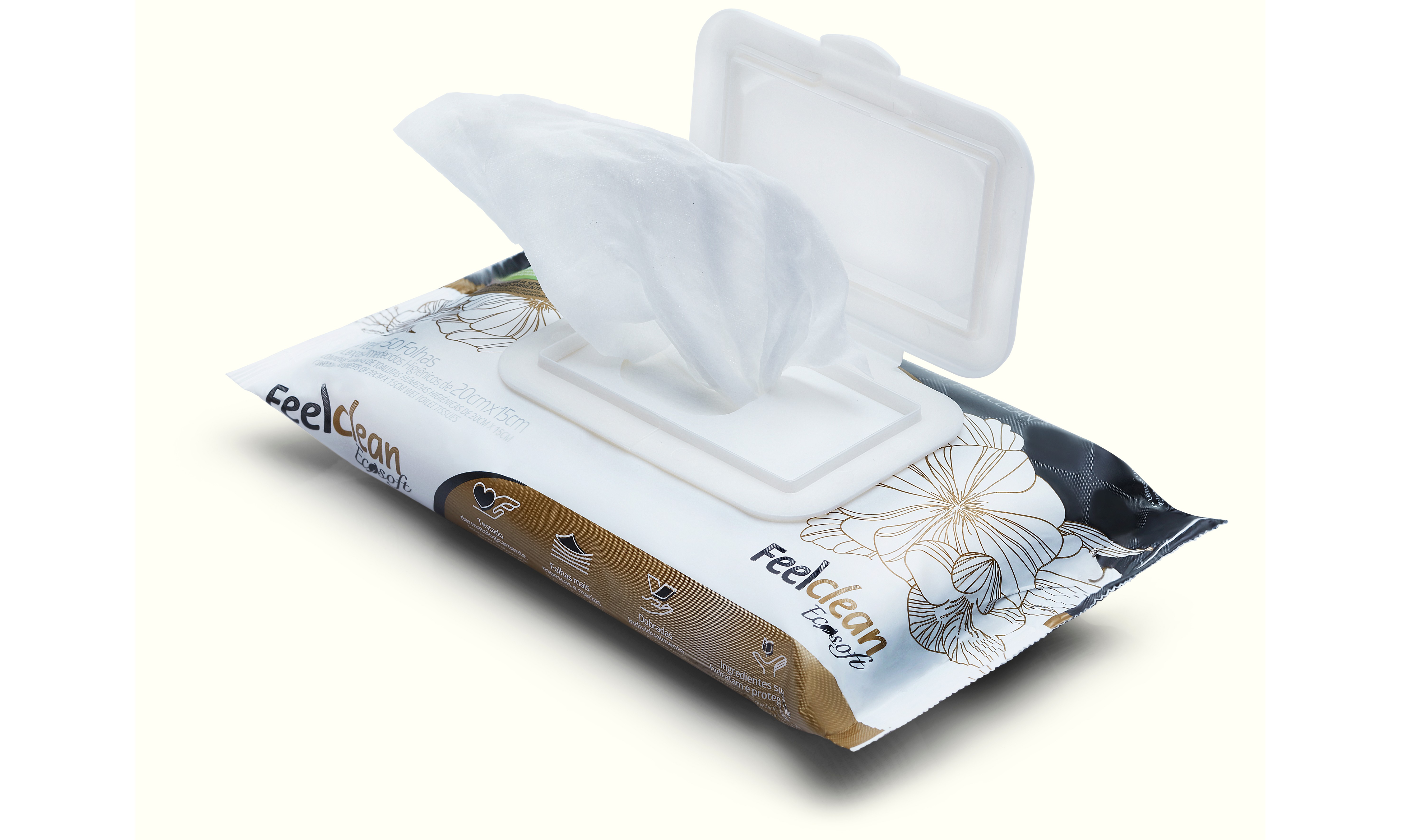 EcoSoft FeelClean Hygienic Wet Tissues with Flip Top Lid
